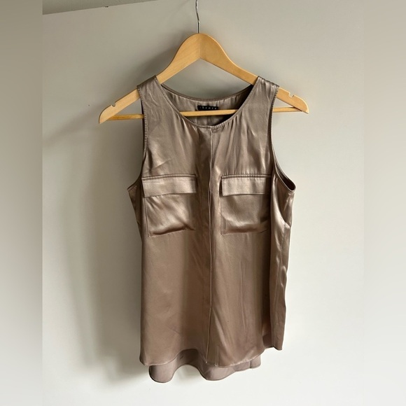 Theory silk Sleeveless top blouse brown - Picture 1 of 6